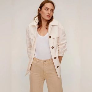 MANGO multi pocket cotton denim painters shaket